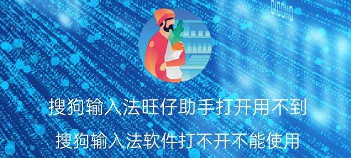 搜狗输入法旺仔助手打开用不到 搜狗输入法软件打不开不能使用？